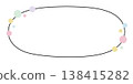 橢圓形水平邊框內的波點圖案 138415282