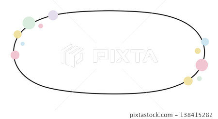Polka dot design in a horizontally elongated oval frame Polka dot design in a horizontally elongated oval frame 138415282