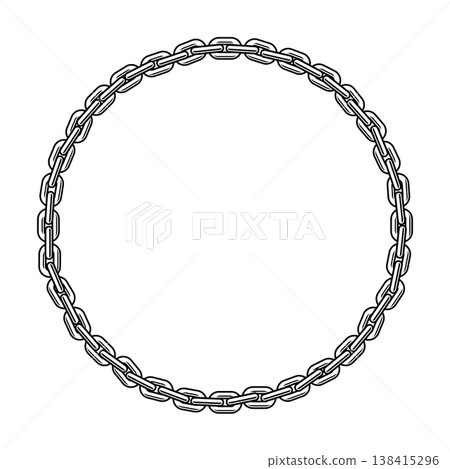 由鏈條組成的圓形框架的向量圖 138415296