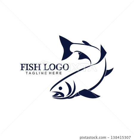 Fish abstract icon design logo template,Creative vector symbol of fishing club or online shop. Fish abstract icon design logo template,Creative vector symbol of fishing club or online shop. 138415307