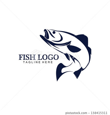 Fish abstract icon design logo template,Creative vector symbol of fishing club or online shop. Fish abstract icon design logo template,Creative vector symbol of fishing club or online shop. 138415311