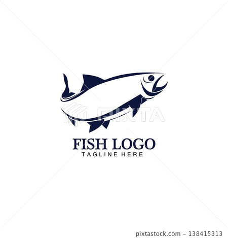 Fish abstract icon design logo template,Creative vector symbol of fishing club or online shop. 138415313