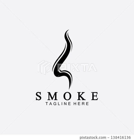 Smoke steam icon logo illustration isolated on white background,Aroma vaporize icons. Smells vector line icon, hot aroma, stink or cooking steam symbols, smelling or vapor 138416136