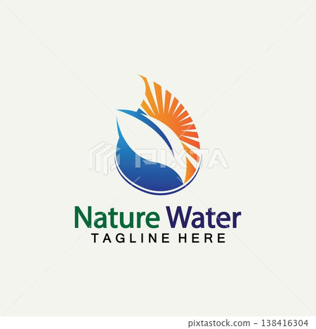 Nature Water logo vector icon illustration design  template.Ecology logo.Water Drop Leaf Logo.Water Drop Design Template vector illustration 138416304