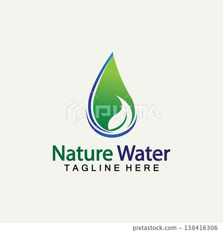Nature Water logo vector icon illustration design  template.Ecology logo.Water Drop Leaf Logo.Water Drop Design Template vector illustration 138416306