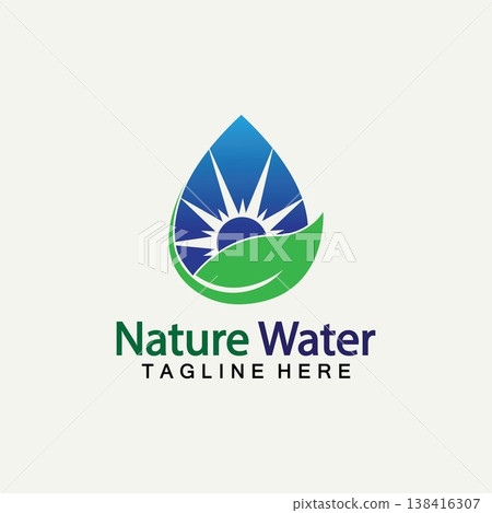 Nature Water logo vector icon illustration design  template.Ecology logo.Water Drop Leaf Logo.Water Drop Design Template vector illustration 138416307