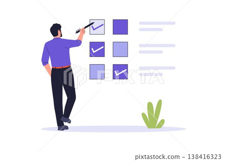 Illustration of Multiple Choice Question and Option Selection 138416323