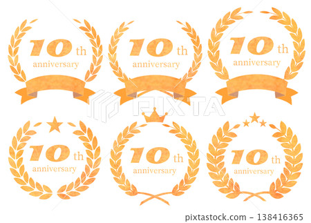 月桂花環週年紀念徽章插圖套裝 138416365