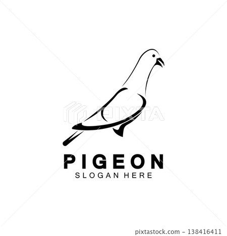 Pigeon bird logo vector icon illustration design template 138416411