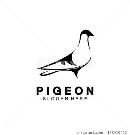 Pigeon bird logo vector icon illustration design template 138416412