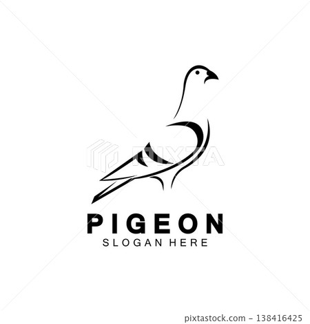 Pigeon bird logo vector icon illustration design template Pigeon bird logo vector icon illustration design template 138416425