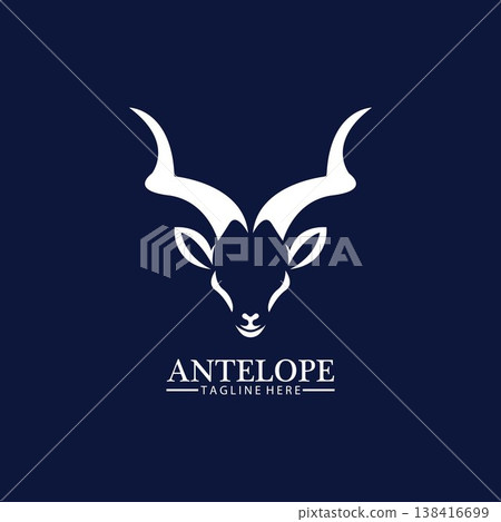 Antelope head logo vector icon illustration design template 138416699