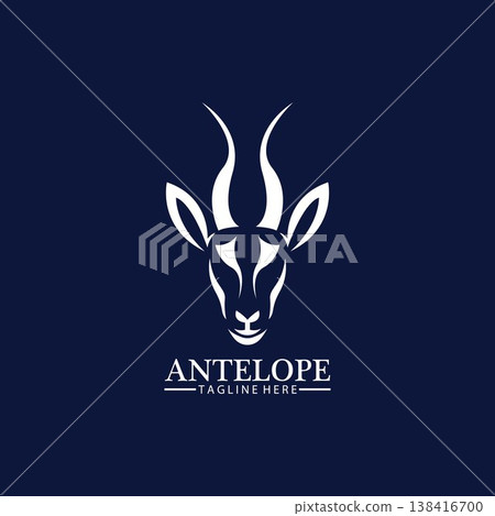 Antelope head logo vector icon illustration design template Antelope head logo vector icon illustration design template 138416700