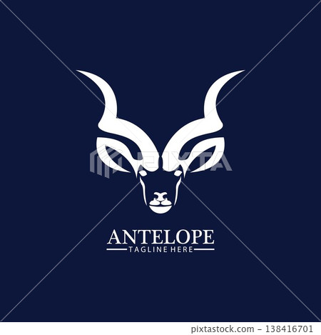 Antelope head logo vector icon illustration design template Antelope head logo vector icon illustration design template 138416701