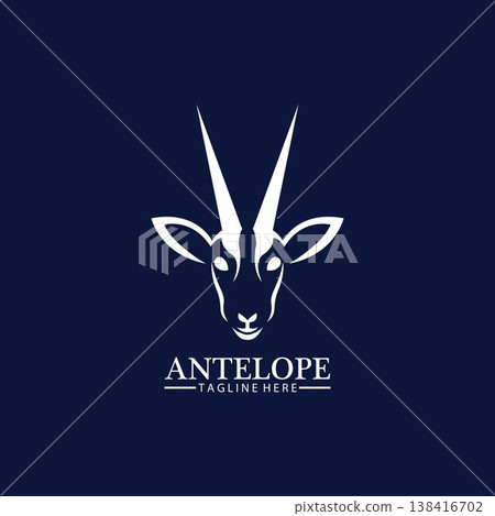 Antelope head logo vector icon illustration design template Antelope head logo vector icon illustration design template 138416702