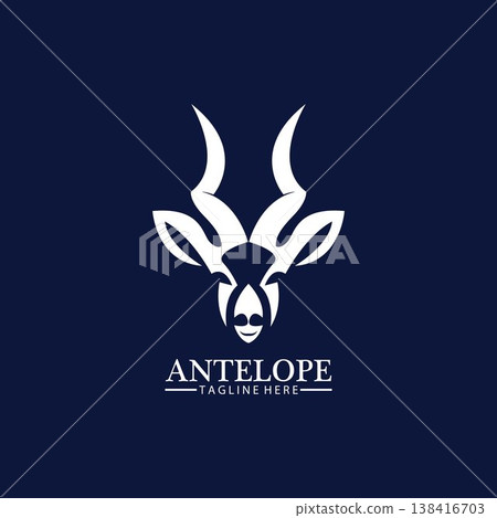 Antelope head logo vector icon illustration design template Antelope head logo vector icon illustration design template 138416703