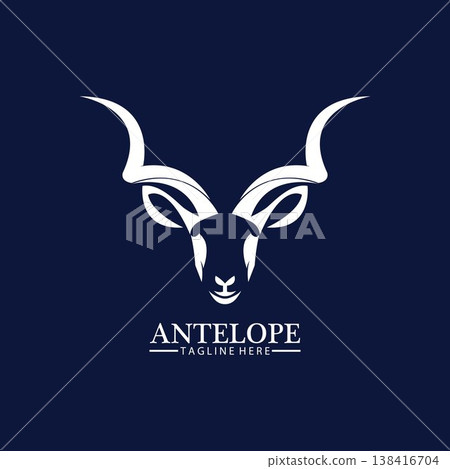 Antelope head logo vector icon illustration design template Antelope head logo vector icon illustration design template 138416704