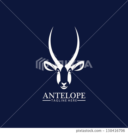 Antelope head logo vector icon illustration design template Antelope head logo vector icon illustration design template 138416706