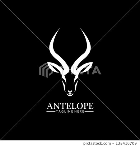 Antelope head logo vector icon illustration design template Antelope head logo vector icon illustration design template 138416709