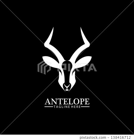 Antelope head logo vector icon illustration design template Antelope head logo vector icon illustration design template 138416712