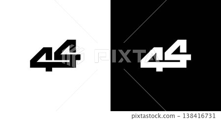 Strong and modern 44 number logo design Strong and modern 44 number logo design 138416731
