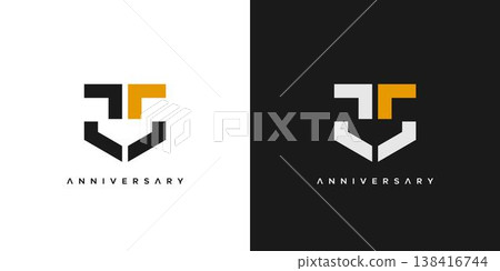 strong and modern number 25 logo design 138416744