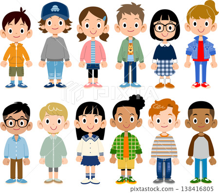 12 children of various races and nationalities 12 children of various races and nationalities 138416805