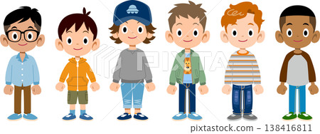 來自不同種族和不同國家的男孩 138416811