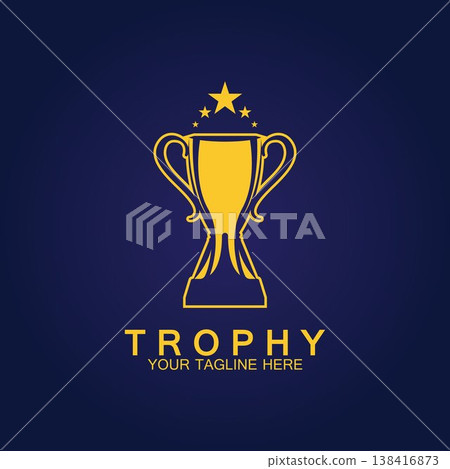 Trophy vector logo icon.champions  trophy logo icon for winner award logo template 138416873