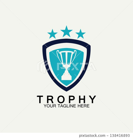 Trophy vector logo icon.champions trophy logo icon for winner award logo template Trophy vector logo icon.champions trophy logo icon for winner award logo template 138416893