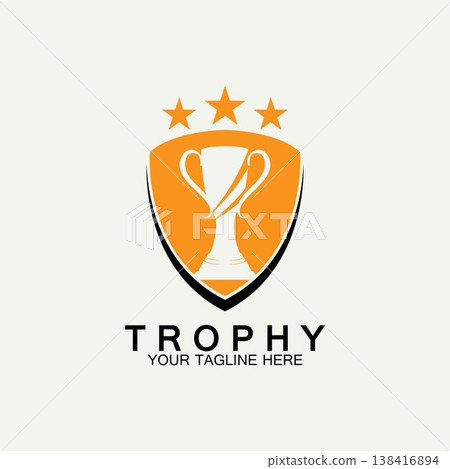 Trophy vector logo icon.champions trophy logo icon for winner award logo template Trophy vector logo icon.champions trophy logo icon for winner award logo template 138416894