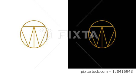 Modern and luxury letter TW initials logo design 138416948