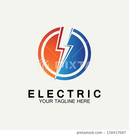 Flash Electric Logo Vector icon illustration design template. Bolt Energy Icon.electric logo flash vector bolt 138417087