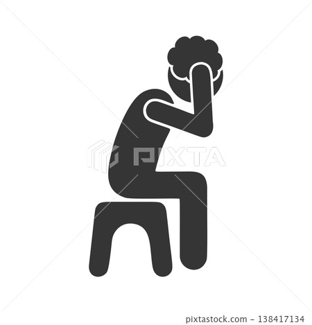 Silhouette icon of a person washing their hair 138417134