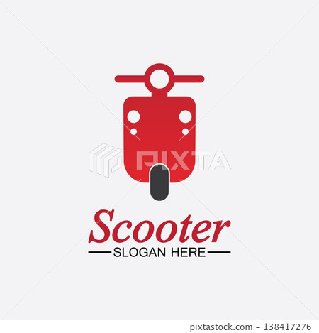 Moped scooter logo vector icon illustration design template.Retro bikes and scooters club logo.classic scooter emblems, icons and badges. Moped scooter logo vector icon illustration design template.Retro bikes and scooters club logo.classic scooter emblems, icons and badges. 138417276