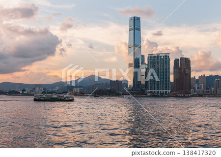 Dramatic Hong Kong skyline at sunset Dramatic Hong Kong skyline at sunset 138417320