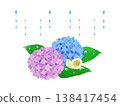 Hydrangeas and snails on a rainy day 138417454