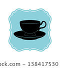 Vintage-style cup and saucer 138417530