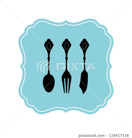 復古風格的古董茶具套裝圖標 138417536