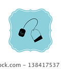 Vintage-style icon of a tea bag 138417537