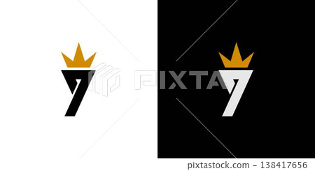 Modern and masculine 9 kings logo design 138417656