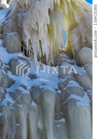 Icicles on the rocks Icicles on the rocks 138418360