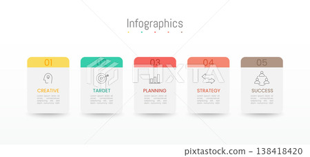 Infographic 5 options design elements for your business data. Vector Illustration. Infographic 5 options design elements for your business data. Vector Illustration. 138418420