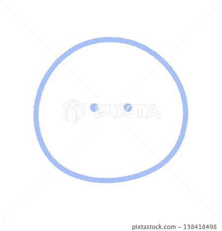A blue, hand-drawn line art emoji icon with an expressionless, serious face - a simple and cute illustration of a face with dot eyes and no emotion. A blue, hand-drawn line art emoji icon with an expressionless, serious face - a simple and cute illustration of a face with dot eyes and no emotion. 138418498