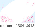 Soft spring cherry blossom background illustration material (natural design with falling petals) 138418618