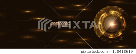 Cyber ring on abstract background, glowing concentric circle with high technology eye interface 138418619