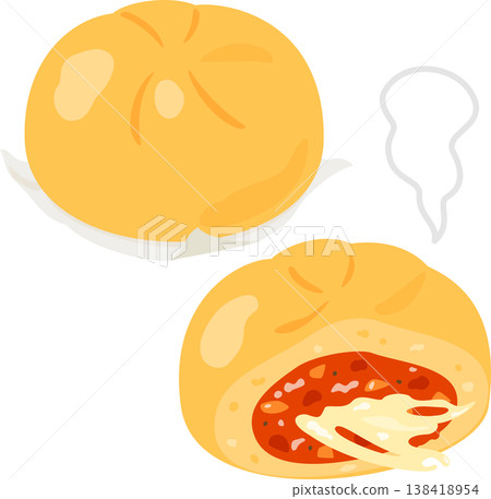 Cheese-filled pizza bun Cheese-filled pizza bun 138418954