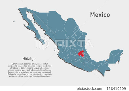 Vector map of Mexico - Hidalgo State Vector map of Mexico - Hidalgo State 138419209