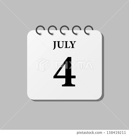 Icon page calendar day - 4 July Icon page calendar day - 4 July 138419211