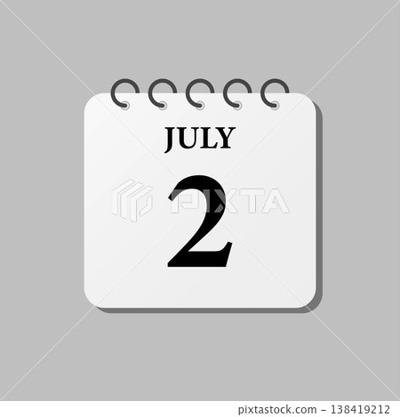 Icon page calendar day - 2 July Icon page calendar day - 2 July 138419212